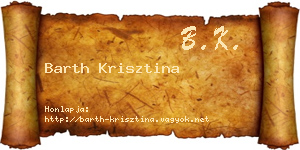 Barth Krisztina névjegykártya